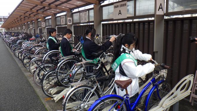 中学生の自転車盗難被害防止啓発活動