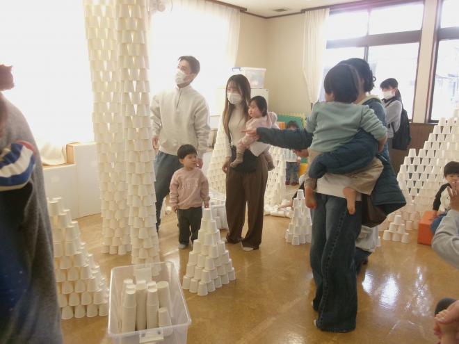 紙コップタワー